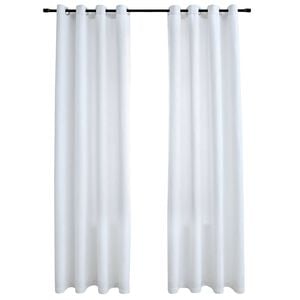 vidaXL m&oslash;rkl&aelig;gningsgardiner 2 stk. med metalringe 140 x 225 cm r&aring;hvid