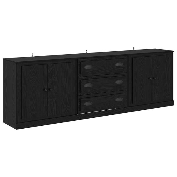 vidaXL Sideboards 3 pcs Sort eg 210 x 35,5 x 67,5 cm Konstrueret tr&aelig;