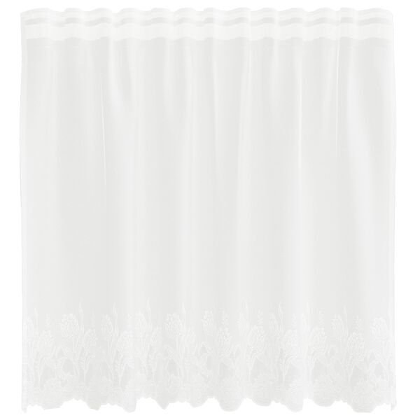 vidaXL Lace Gardin med gardiner Blomstret Hvid 100 x 150 cm Polyester