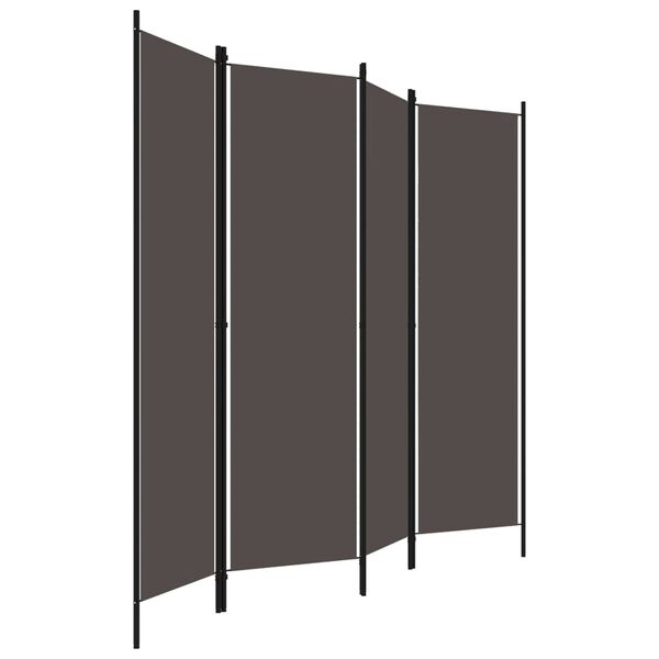 vidaXL 4-panels rumdeler 200 x 180 cm antracitgrå