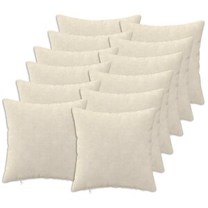 vidaXL Pude 12 stk. HEERLEN Cremefarvet 40 x 40 cm Mikrofiber Fleece