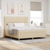 vidaXL LED Box Spring Bed med madras Creme 180 x 200 cm Stof