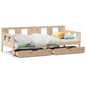 vidaXL daybed med skuffer 90x190 cm massivt fyrretr&aelig;