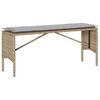 vidaXL spisebordss&aelig;t til haven 3 dele med hynder polyrattan beige