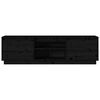 vidaXL tv-bord 140x35x40 cm massivt fyrretr&aelig; sort