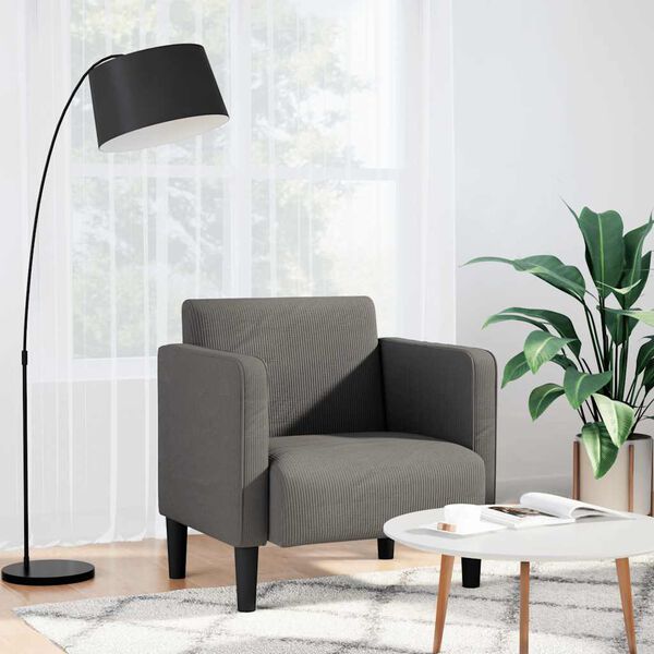 vidaXL sofastol med arml&aelig;n 54 cm fl&oslash;jlsstof lysegr&aring;