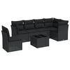 vidaXL sofas&aelig;t til haven 7 dele med hynder polyrattan sort