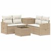 vidaXL Sofa S&aelig;t 6 stk. Beige og cremehvid Poly Rattan og St&aring;l
