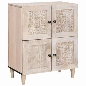 vidaXL Sideboard Bleg Hvid 60 x 33 x 75 cm Massivt mangotr&aelig;