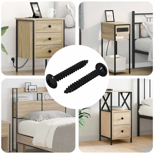 vidaXL Tapenagel 2 pcs Sort M4 x 28 mm St&aring;l