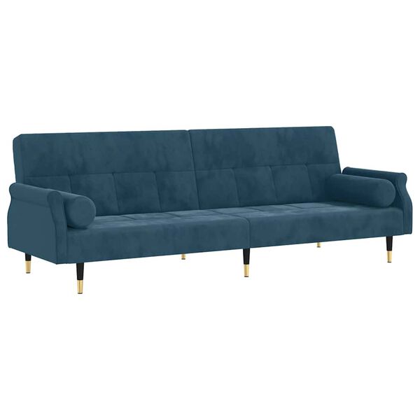 vidaXL sovesofa med hynder velour lysegr&aring;
