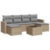 vidaXL sofas&aelig;t til haven 7 dele med hynder polyrattan beige