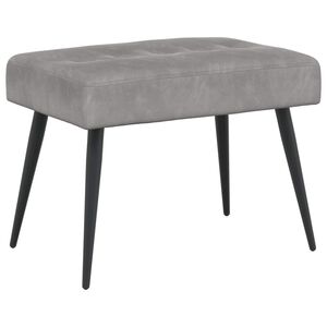 vidaXL B&aelig;nk med knap tufting Lysegr&aring; 60 x 40 x 45 cm Fl&oslash;jl