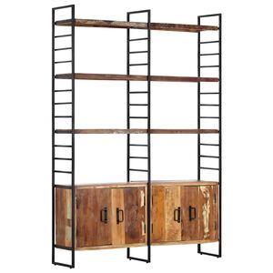 vidaXL bogreol i 4 niveauer 124x30x180 cm massivt genbrugstr&aelig;
