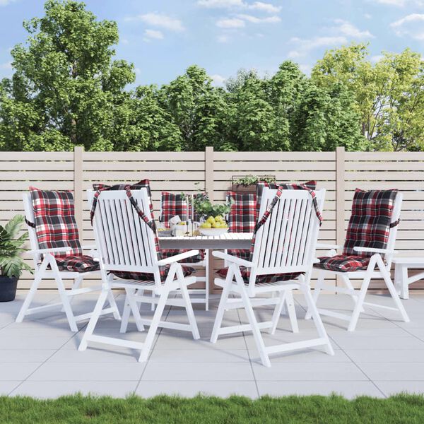 vidaXL stolehynder med h&oslash;j ryg 6 stk. oxfordstof ternet r&oslash;d