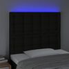 vidaXL sengegavl med LED-lys 100x5x118/128 cm stof sort