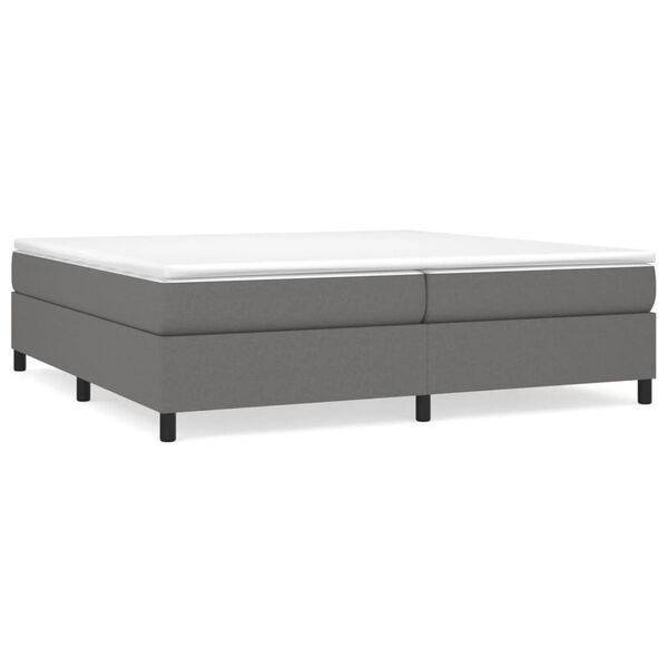 vidaXL Boxspring sengeramme 200x200 cm stof m&oslash;rkegr&aring;