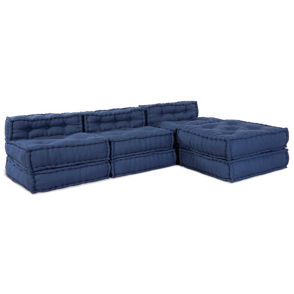 vidaXL Modulsofa 4 pcs Indigo Stof