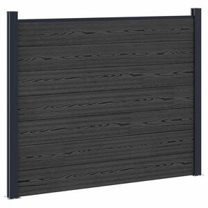 vidaXL Hegnspanel WPC og Aluminium Sort