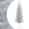 vidaXL Kunstigt slankt juletr&aelig; 150 cm PVC og St&aring;l S&oslash;lv