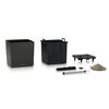 LECHUZA plantekrukke CUBE 30 ALL-IN-ONE metallisk sort