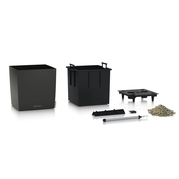 LECHUZA plantekrukke CUBE 30 ALL-IN-ONE metallisk sort