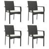vidaXL havestole med hynder 4 stk. polyrattan sort