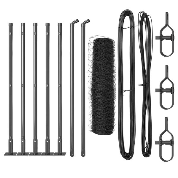 vidaXL Hegnsp&aelig;l Gr&aring; 10 x 0,6 m (36 mm mesh) St&aring;l og PVC