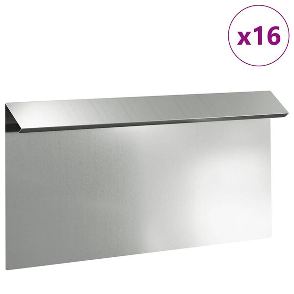 vidaXL Sneglehegn 16 pcs S&oslash;lv 50 x 3,5 x 25 cm Galvaniseret st&aring;l