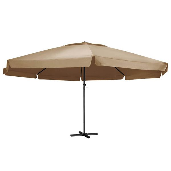 vidaXL haveparasol med aluminiumstang 600 cm gråbrun