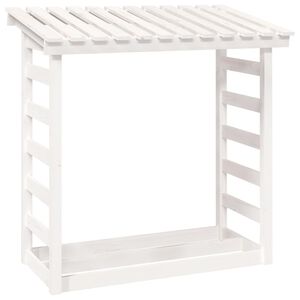 vidaXL br&aelig;ndestativ 108x64,5x110 cm massivt fyrretr&aelig; hvid