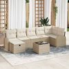 vidaXL Havesofa S&aelig;t med pude med opbevaring 8 pcs Beige Poly rattan