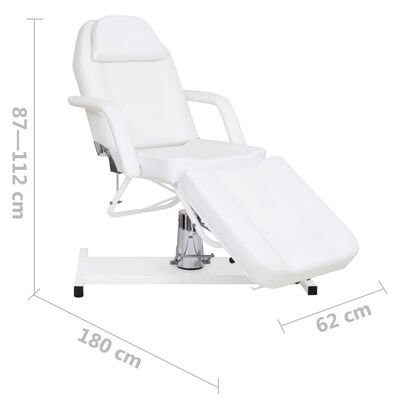 vidaXL massagebord 180x62x(87-112) cm hvid