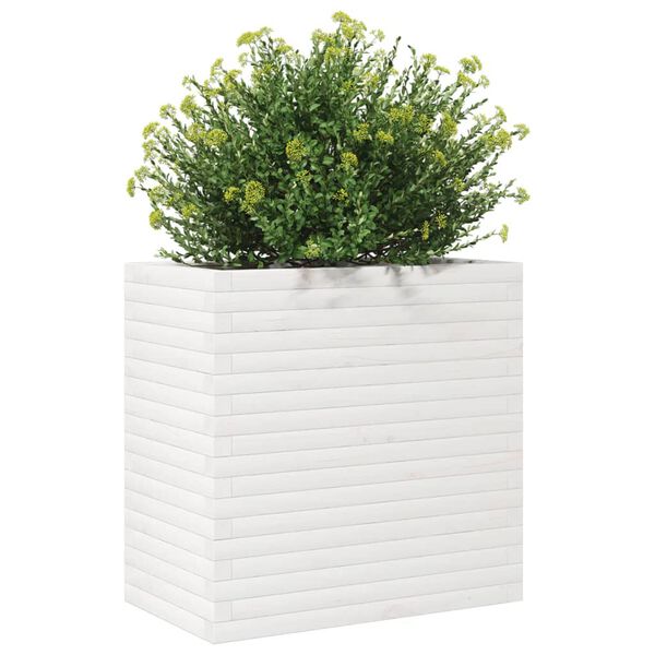 vidaXL plantekasse 70x40x68,5 cm massivt fyrretr&aelig; hvid