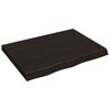 vidaXL v&aelig;ghylde 80x60x(2-6) cm behandlet massivt egetr&aelig; m&oslash;rkebrun