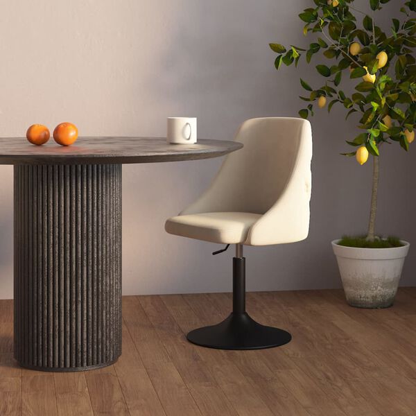 vidaXL spisebordsstol fl&oslash;jl cremefarvet