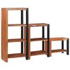 vidaXL Bogreol 6 niveauer 3 stk. 50 x 30 x 110 cm Massivt Akacietr&aelig;