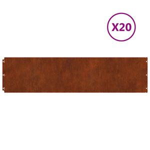 vidaXL pl&aelig;nekanter 20 stk. 25x103 cm fleksibelt vejrbestandigt st&aring;l