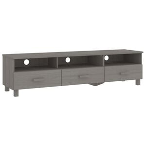 vidaXL tv-skab HAMAR 158x40x40 cm massivt fyrretr&aelig; lysegr&aring;