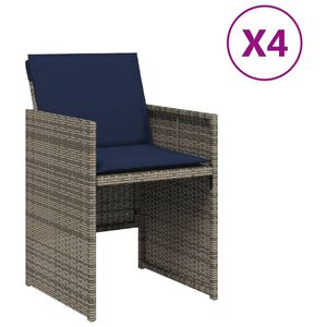 vidaXL havestole med hynder 4 stk. polyrattan gr&aring;
