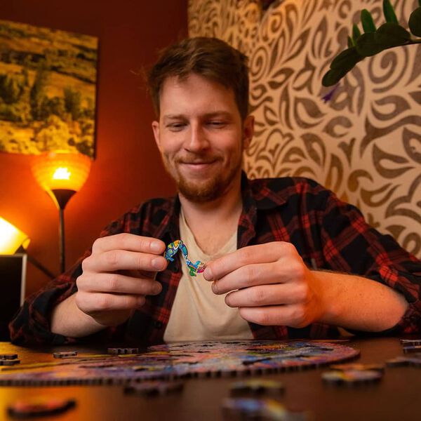 UNIDRAGON puslespil 314 brikker Iridescent Chameleon king size tr&aelig;