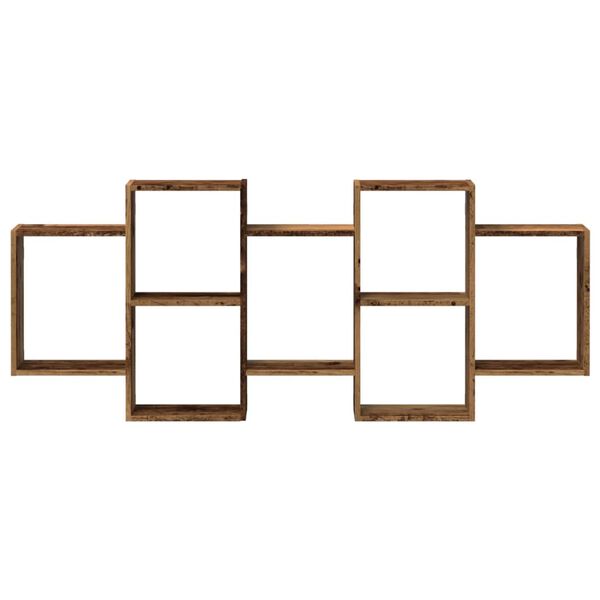 vidaXL v&aelig;ghylde 159x18x65 cm konstrueret tr&aelig; gammelt tr&aelig;-look