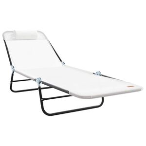 vidaXL Foldestol Creme 182 x 55 x 85,5 cm Textilene