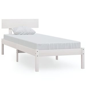 vidaXL sengeramme 75x190 cm Small Single massivt tr&aelig; hvid
