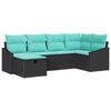 vidaXL Sofa S&aelig;t 6 stk. Sort polyrattan