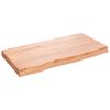 vidaXL bordplade til badev&aelig;relse 80x40x(2-6) cm massivt tr&aelig; lysebrun