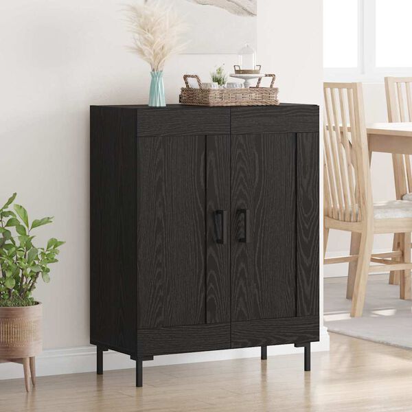 vidaXL Sideboard Sort eg 69,5 x 34 x 90 cm Ingeni&oslash;rt tr&aelig; og jern