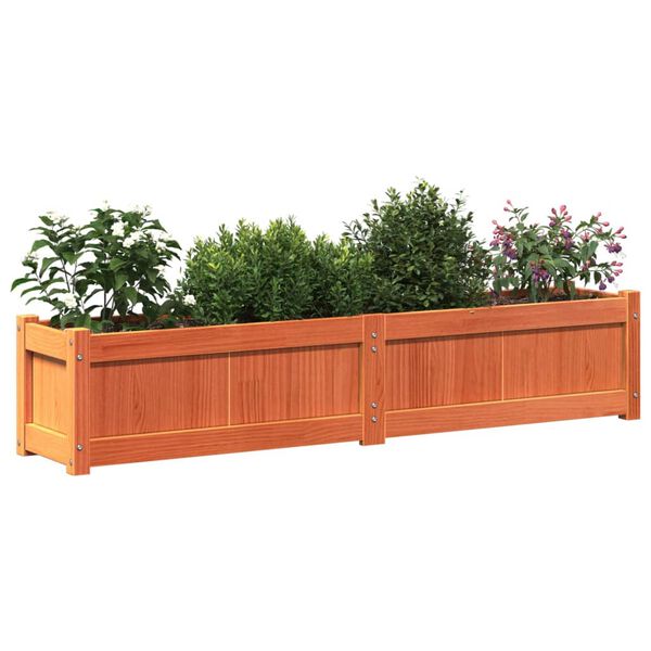 vidaXL plantekasse 150x31x31 cm massivt fyrretr&aelig; gyldenbrun