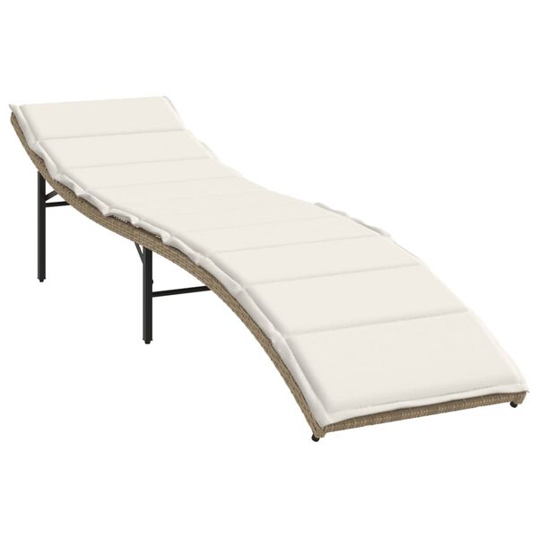 vidaXL liggestole 2 stk. med bord polyrattan beige