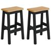 VidaXL H&oslash;j Barstol EKAI 2 pcs Sort 40 x 29 x 63 cm Massivt fyrretr&aelig;